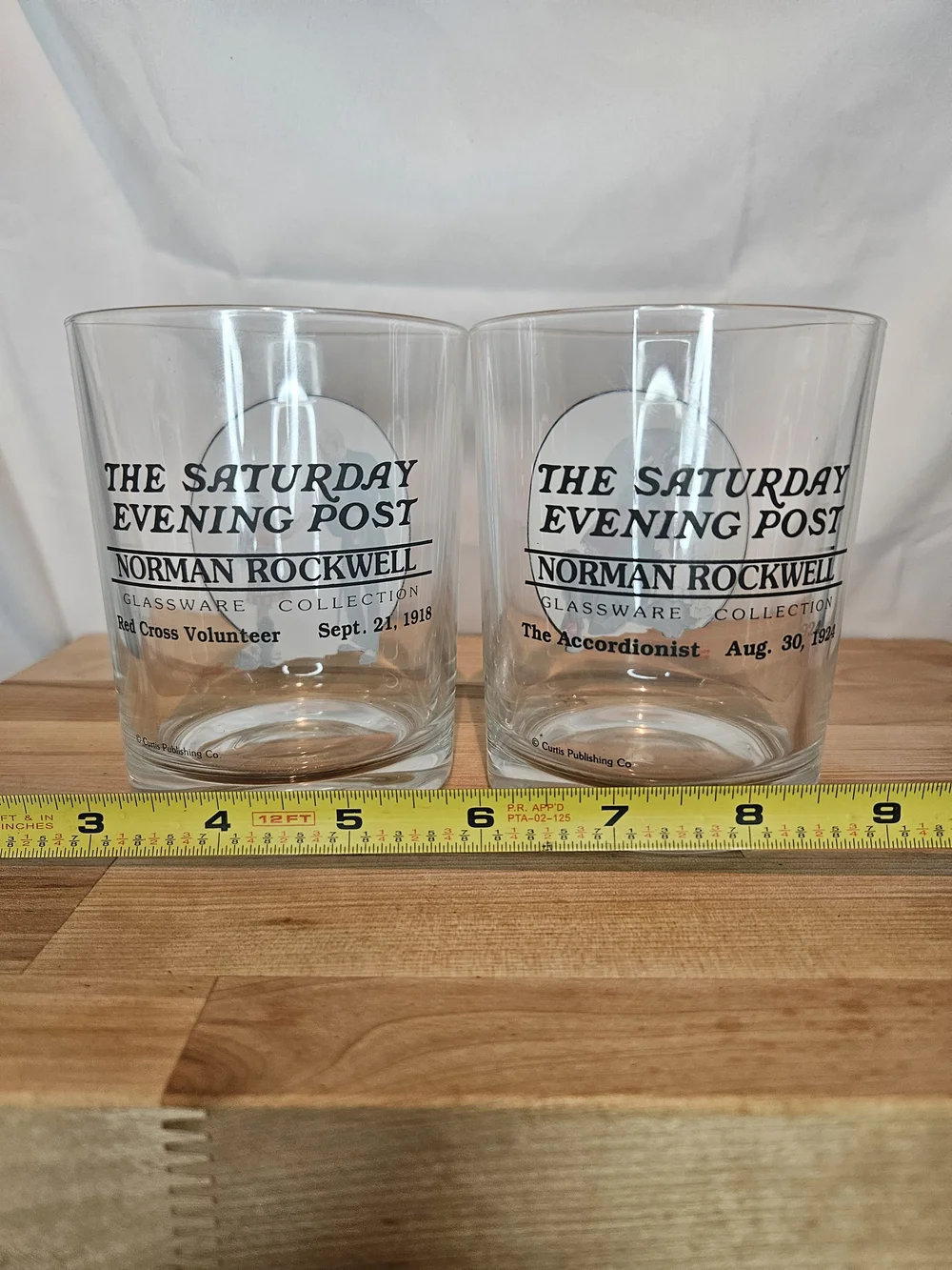Norman Rockwell Saturday Evening Post Glassware Retro Lot of 2 Glasses USA